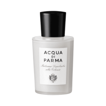 Colonia After Shave Balm - Acqua Di Parma in sleek frosted bottle with black cap. Enriched with aloe and almond oil for soothing post-shave care.