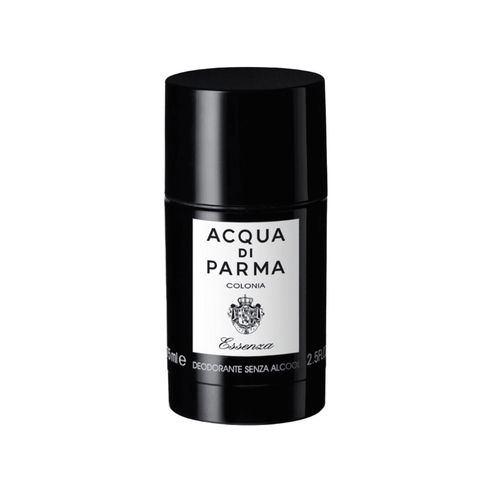 Acqua Di Parma Colonia Essenza - Deodorant Stick in sleek black packaging with white label. Offers a fresh, refined scent for daily body care.
