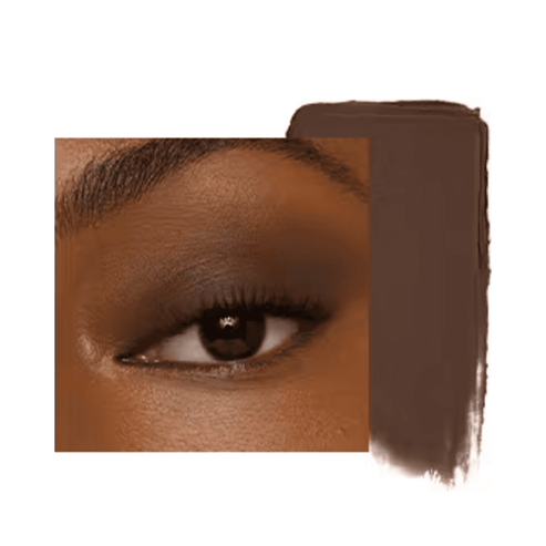 Model wearing Jane Iredale Eye Shadow Stick in nude beige, showing a natural, matte eye look perfect for daily wear or as a base shade.