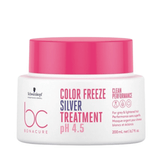 Schwarzkopf Bonacure Color Freeze Silver Treatment Hair Treatment with pH 4.5, ideal for maintaining cool tones in blonde or silver hair, 200 ml size.