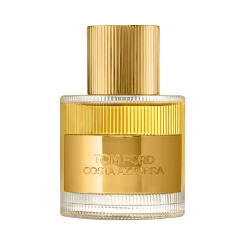Tom Ford Costa Azzurra Perfume - Mediterranean Scent in a gold-accented glass bottle, ideal men's fragrance for all-season wear.