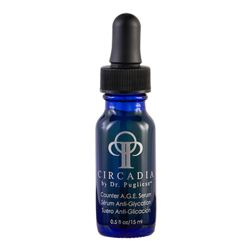 Circadia Counter A.G.E. Face Serum in a 15ml blue dropper bottle, designed to reduce glycation effects and signs of aging. Buy from eSkinStore Canada!