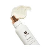 Close-up of VivierSkin Creme 47 being dispensed, highlighting its creamy consistency for intensive hydration and skin renewal benefits.