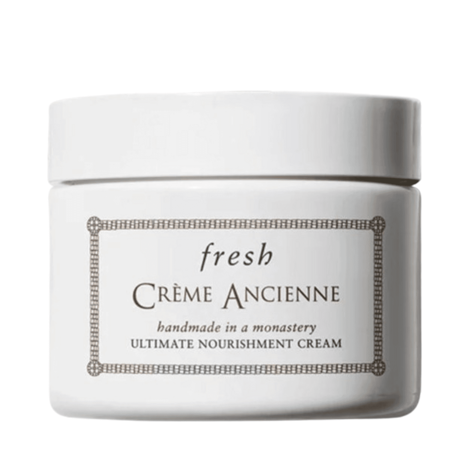 Fresh Creme Ancienne restorative face cream in a white jar, designed to nourish and smooth fine lines for delicate skin care.