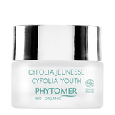 Phytomer Cyfolia Cream - Anti-Aging Face Cream in a white jar with silver lid, designed to reduce wrinkles and brighten mature skin.