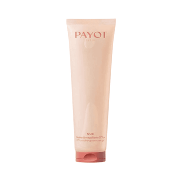 Payot D'Tox Makeup Remover Gel in a peach-toned tube with pink cap, part of Payot Skincare Gel line for oxygen-boosting facial cleansing.