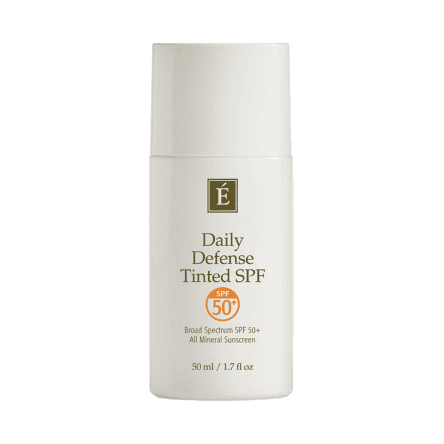 Eminence SPF 50+ Tinted Sunscreen for daily protection in 50ml bottle, broad spectrum mineral formula ideal for face care and UV defense.