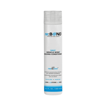 reBond Miracle Bond Building Conditioner with FIBERENEW in 10.1 fl oz bottle. Ideal for repairing dry, bleached, or color-treated hair.