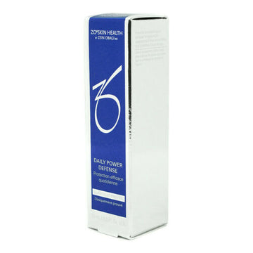Novo produto presente ZO Skin Health Daily Power Defense tamanho de viagem na caixa de varejo original, ideal para linhas finas e rotinas de cuidados com a pele madura.