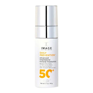 Image Skincare Daily Prevention Advanced Smartblend Mineral Moisturizer SPF 50+ with broad-spectrum protection for sensitive skin. Hydrating sunscreen ideal for compromised skin types.