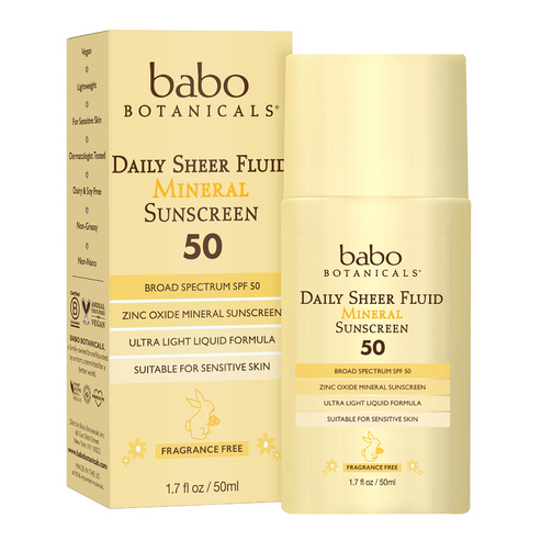 BABO BOTANICALS Daily Sheer Fluid SPF50 Ορυκτό αντηλιακό 50 ml / 1,69 FL OZ