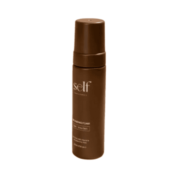 O Cosmedics Dark Tan Mousse | Ultra Dark Tan Formula in sleek brown bottle for deep, flawless self tanning. Ideal for face and body application.