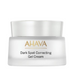 Frasco blanco de crema en gel correctora de manchas oscuras Ahava con etiqueta dorada
