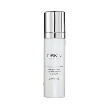 111SKIN Dark Spot Correcting Serum in sleek white bottle with silver cap, ideal for targeting pigmentation and uneven skin tone.