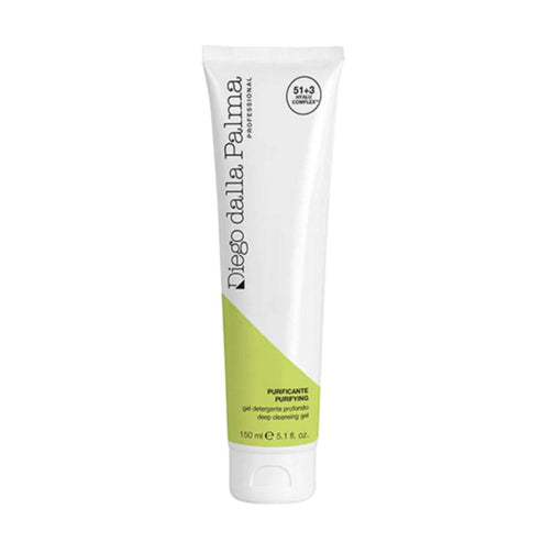 Diego dalla Palma Professional Deep Cleansing Gel 150ml face wash cleanser in white and green tube. Ideal for oily skin and acne-prone care.