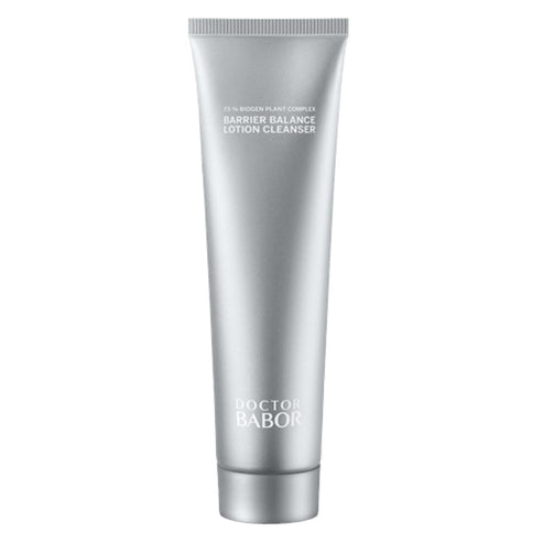 Doctor Babor Barrier Cleanser - Balance Lotion in sleek silver tube packaging, ideal for revitalizing body care and microbiome balance.