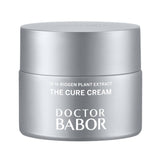 Babor The Cure Cream face moisturizer with 15% Biogen Plant Extract in silver jar. Promotes skin regeneration and anti-inflammatory benefits.