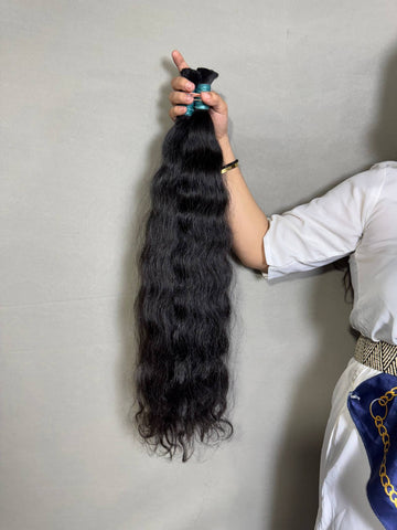 Raw Indian Wavy Bulk Hair Bundles