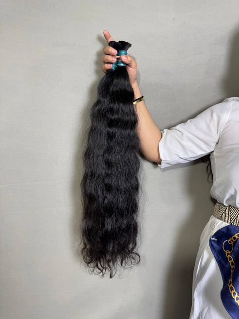 Raw Indian Wavy Bulk Hair Bundles