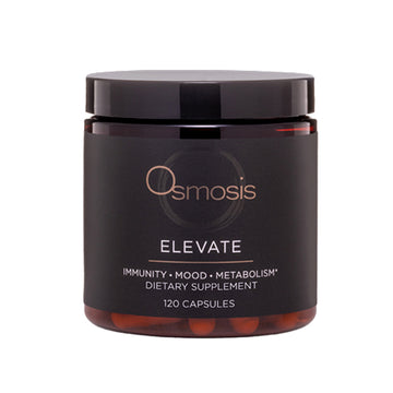 Osmosis Elevate Supplement - Enhanced Formula in a 120-capsule jar. Anti-aging supplement supports immunity, mood, and metabolism for mature skin.