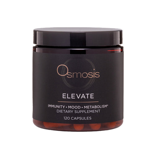 Osmosis Elevate Supplement - Enhanced Formula in a 120-capsule jar. Anti-aging supplement supports immunity, mood, and metabolism for mature skin.