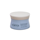 Virtue Exfoliating Scalp Treatment in a light blue jar with white lid. Detox and condition your scalp with this premium hair care solution.