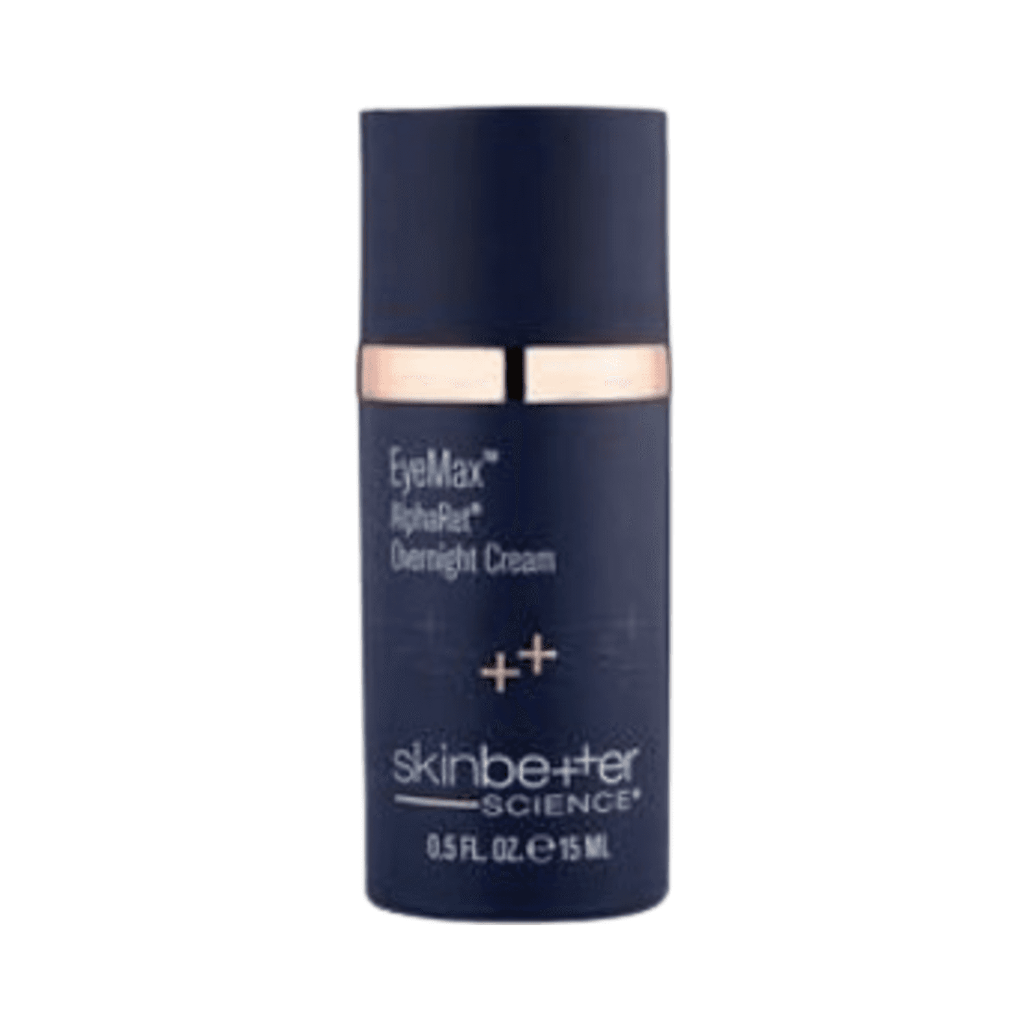 Front view of Skinbetter EyeMax AlphaRet Overnight Cream bottle, designed for youthful eyes and overnight skin rejuvenation.