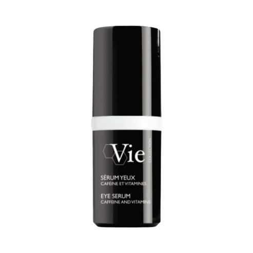 Eye Serum Caffeine Vitamins by Vie Collection for under-eye care. Targets fine lines, puffiness, and dark circles in a luxury skincare formula.