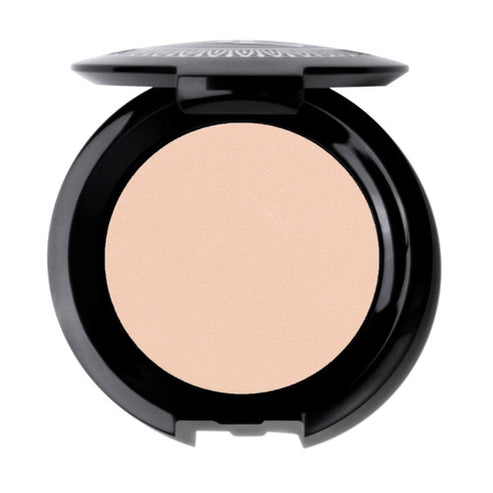 T LeClerc pressed powder compact in light nude shade, ideal for setting concealer and enhancing complexion in face makeup routines.
