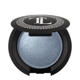 T LeClerc Eye Shadow 2.5g in shimmering blue with adjustable intensity, housed in a sleek black compact for eye makeup precision.