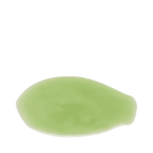 Green serum swatch of The Cure Skincare Face + Neck Serum, showcasing its smooth texture and nutrient-rich formula for face and neck hydration.