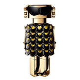 Stylish Paco Rabanne Fame Parfum for women featuring a unique gold and black design, perfect for high-end fragrance collections.