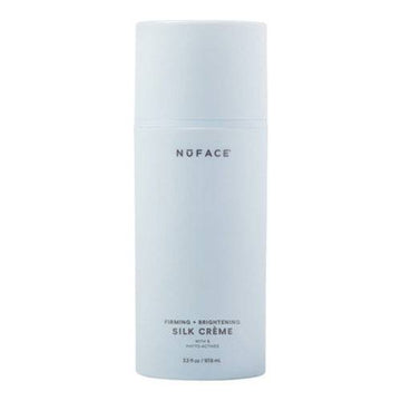NuFace Firming Silk Cream bottle for face and neck treatment, designed to firm, brighten, and hydrate skin using IonPlex technology.