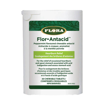 Flora Flor Antacid chewable tablets packaging