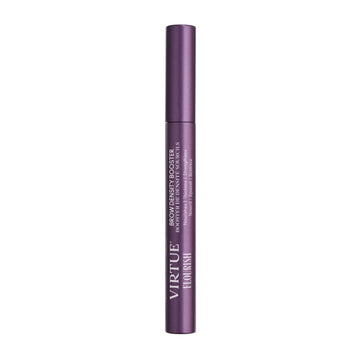 Virtue Flourish Brow Density Booster serum in sleek purple tube for enhancing brow growth. Ideal eye treatment for fuller, thicker eyebrows.