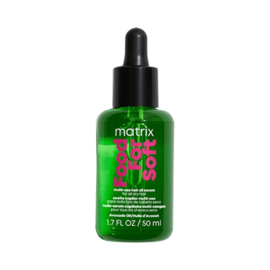 Matrix Multi-Use Hair Oil Serum i grön 50 ml flaska med droppare, idealisk för återfuktning, glans och smidig hårvårdsbehandling.