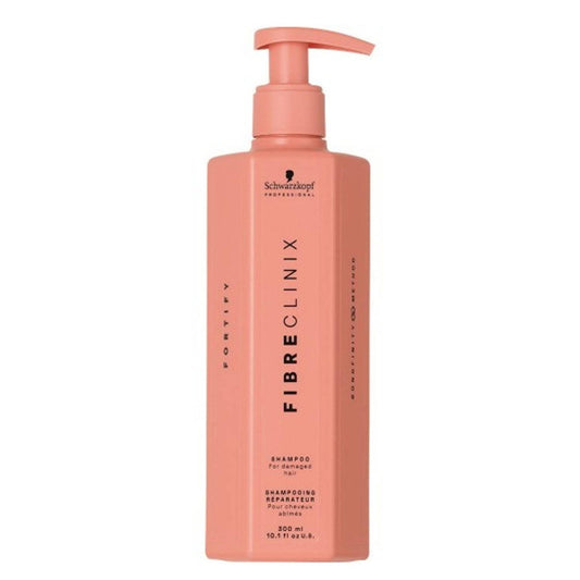 Schwarzkopf Fibre Clinix Fortify Shampoo for damaged hair, designed for hair repair and cleansing in the hair care category.