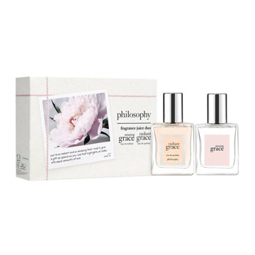 Philosophy Gift Duo - Fragrance Set | Floral Bouquet featuring two eau de parfums in a limited-edition box with a soft pink floral design.