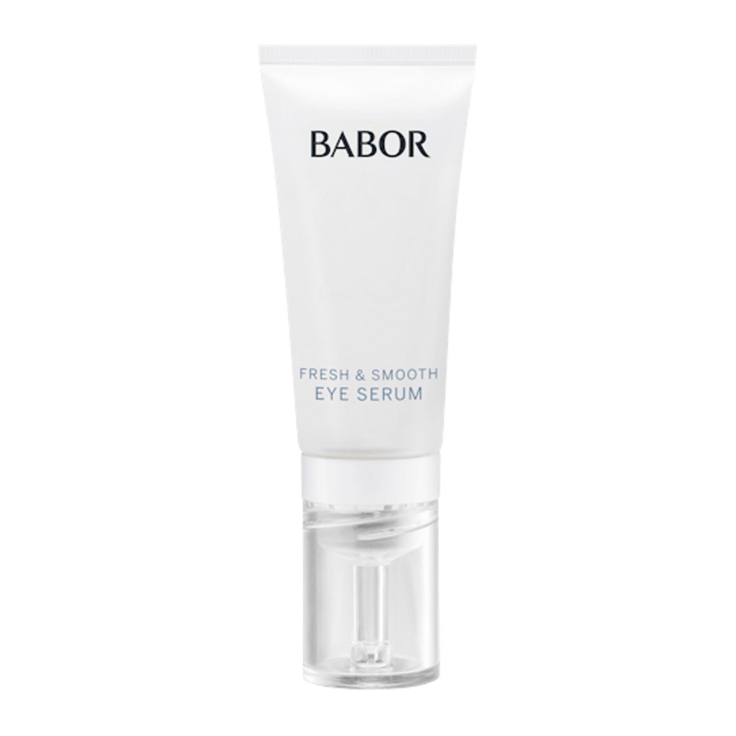 Babor Eye Serum - Fresh Skin | Smooth & Alert Eyes in sleek white pump bottle. Ideal eye treatment for revitalizing and smoothing under-eye area.