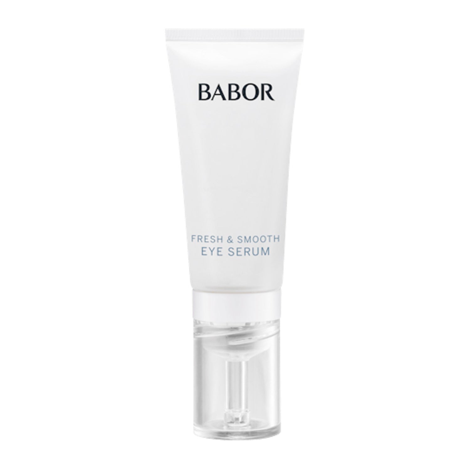 Babor Eye Serum - Fresh Skin | Smooth & Alert Eyes in sleek white pump bottle. Ideal eye treatment for revitalizing and smoothing under-eye area.