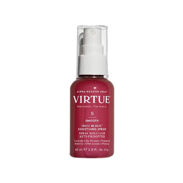 Virtue Frizz Block Spray - Frizz Blocking Hair Spray in 60ml bottle for 72hr frizz control. Heat-activated mist for smooth, protected hair.
