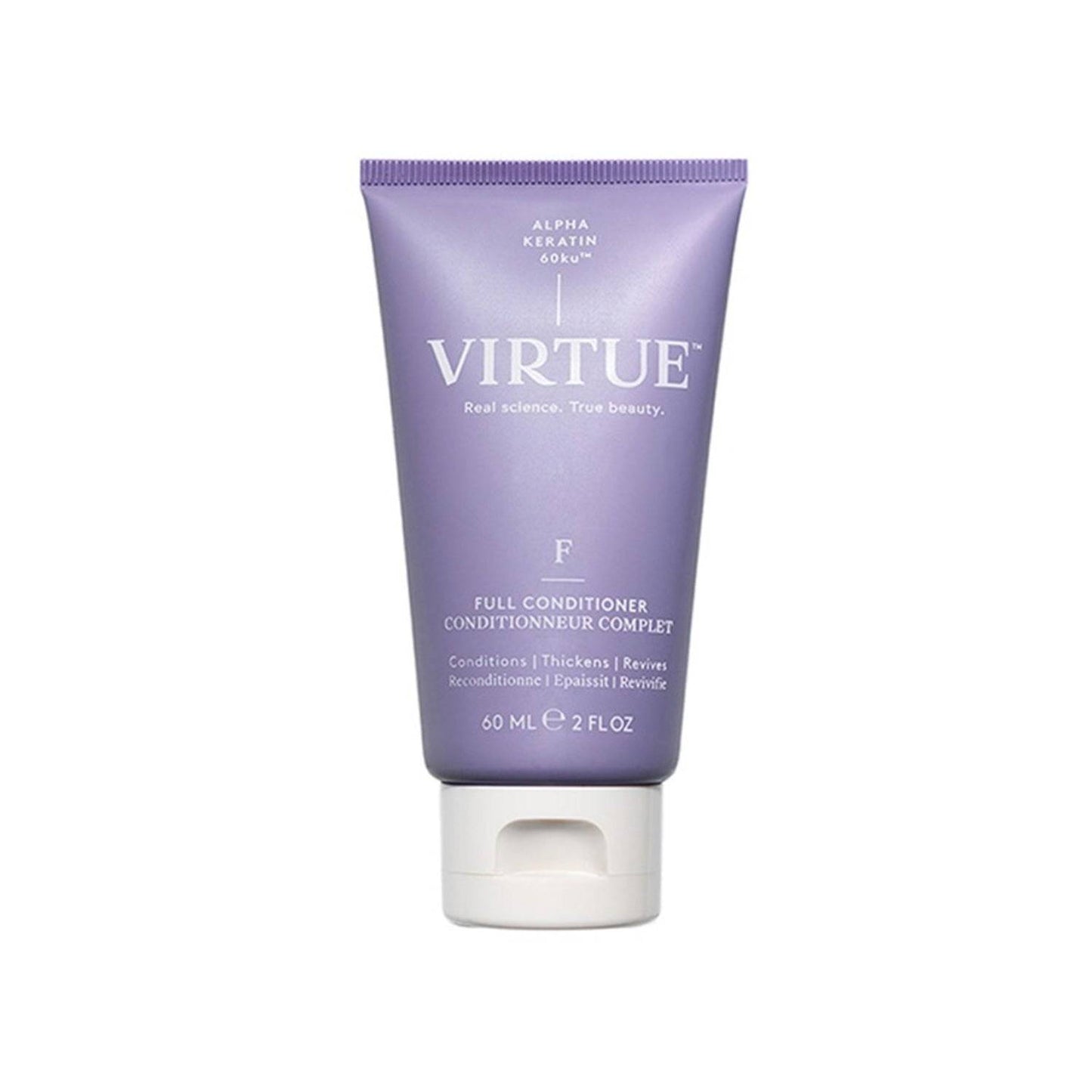 Virtue Full Conditioner 60ml tube for hair thickening and volume boost. Ideal for fine or thinning hair in personal hair care routines.