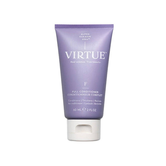 Virtue Full Conditioner 60 ml tube i rejsestørrelse forbedrer hårets volumen og tykkelse, perfekt til hårpleje på farten.