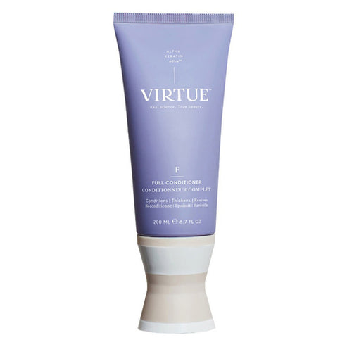 Virtue Full Conditioner 200ml tube with Alpha Keratin 60ku for hair volume and thickness. Premium hair care for fuller-looking hair.