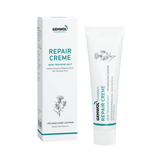 Gehwol Fusskraft Repair Creme with box packaging, designed for deep skin regeneration and hydration of dry, cracked feet using natural ingredients.