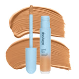 Alleyoop Game Face Concealer with applicator and bronze swatch, offering second skin texture and smooth face coverage.