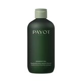 Payot Gentle Biome-Friendly Shampoo in a sleek dark green bottle with light green cap, ideal for soft, shiny hair and scalp conditioning.