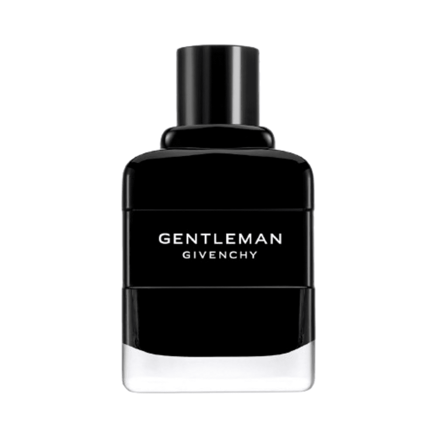 Givenchy Gentleman fragrance bottle in minimalist black, offering a refined scent with notes of iris, pepper, and vanilla for men.