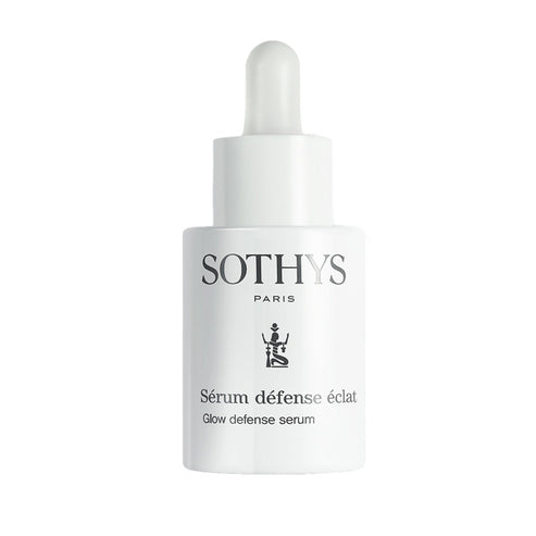 Sothys Glow Defense Serum in sleek white dropper bottle, ideal for boosting radiance and skin resilience. Premium face serum for daily skincare.