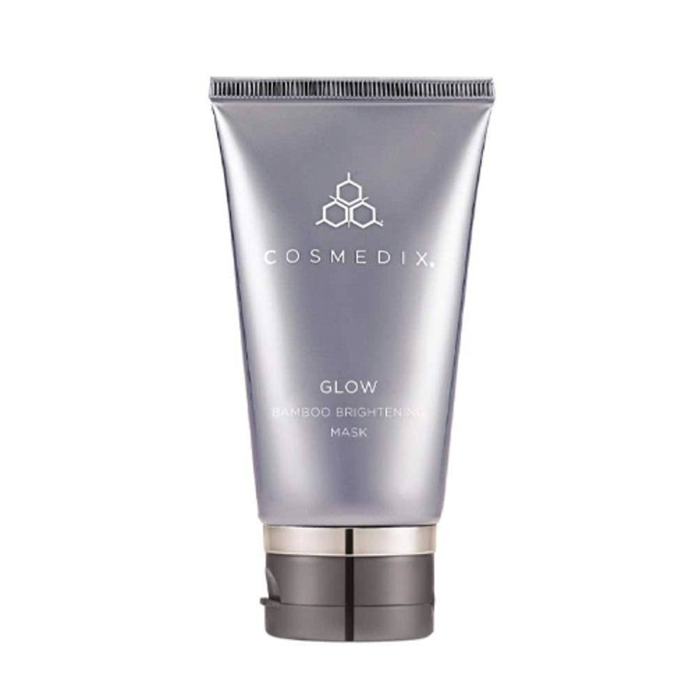 CosMedix Glow Mask - Bamboo Glow Mask in sleek silver tube packaging. Brightens skin tone and targets dullness and uneven texture.